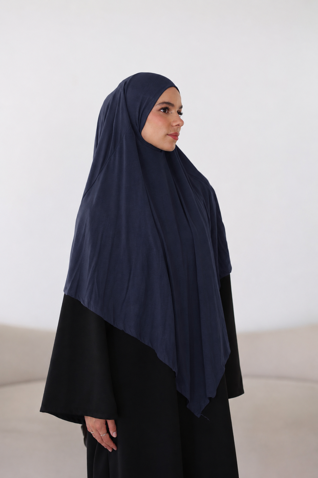 Premium Jersey Khimar in Navy
