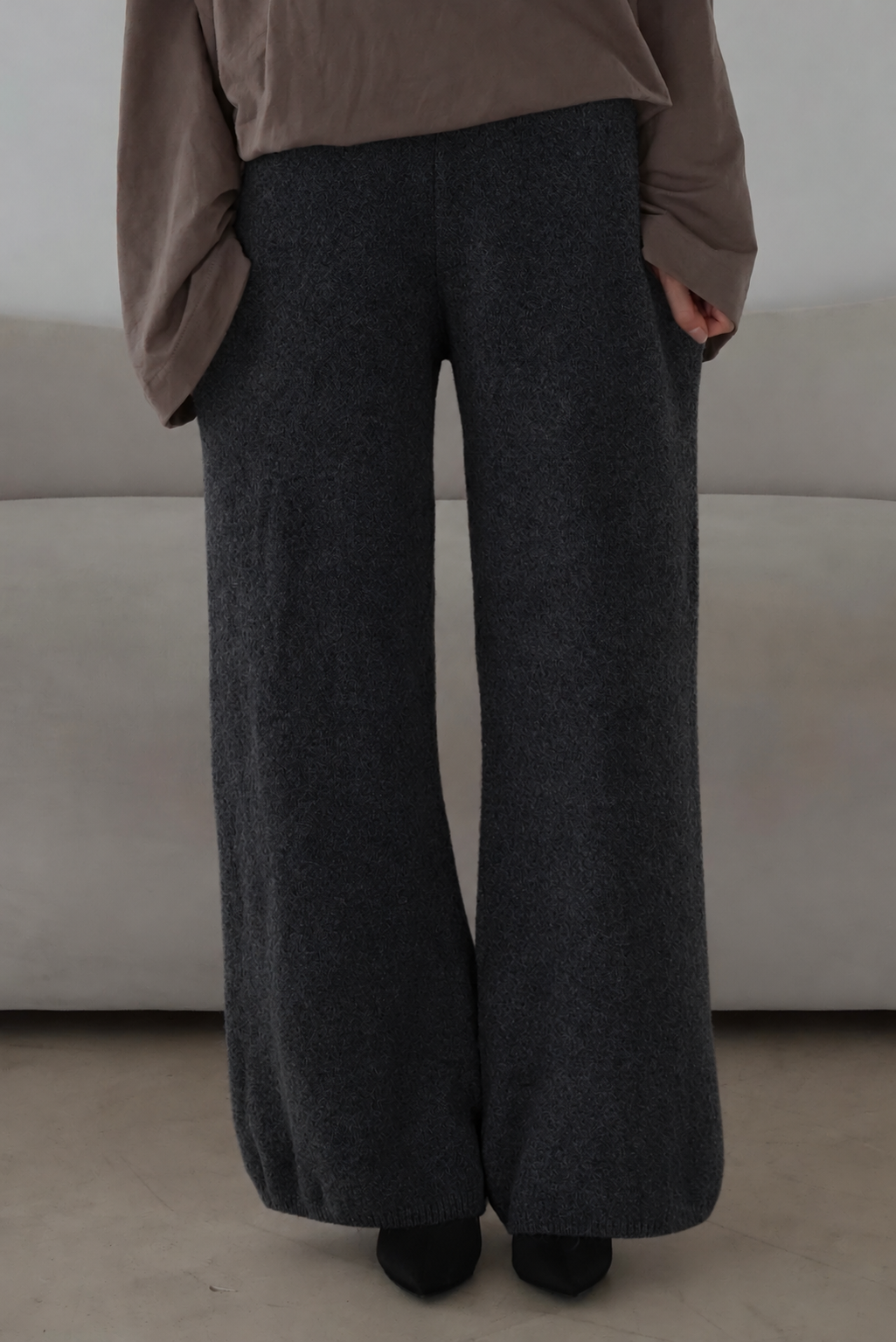 Weite Strickhose