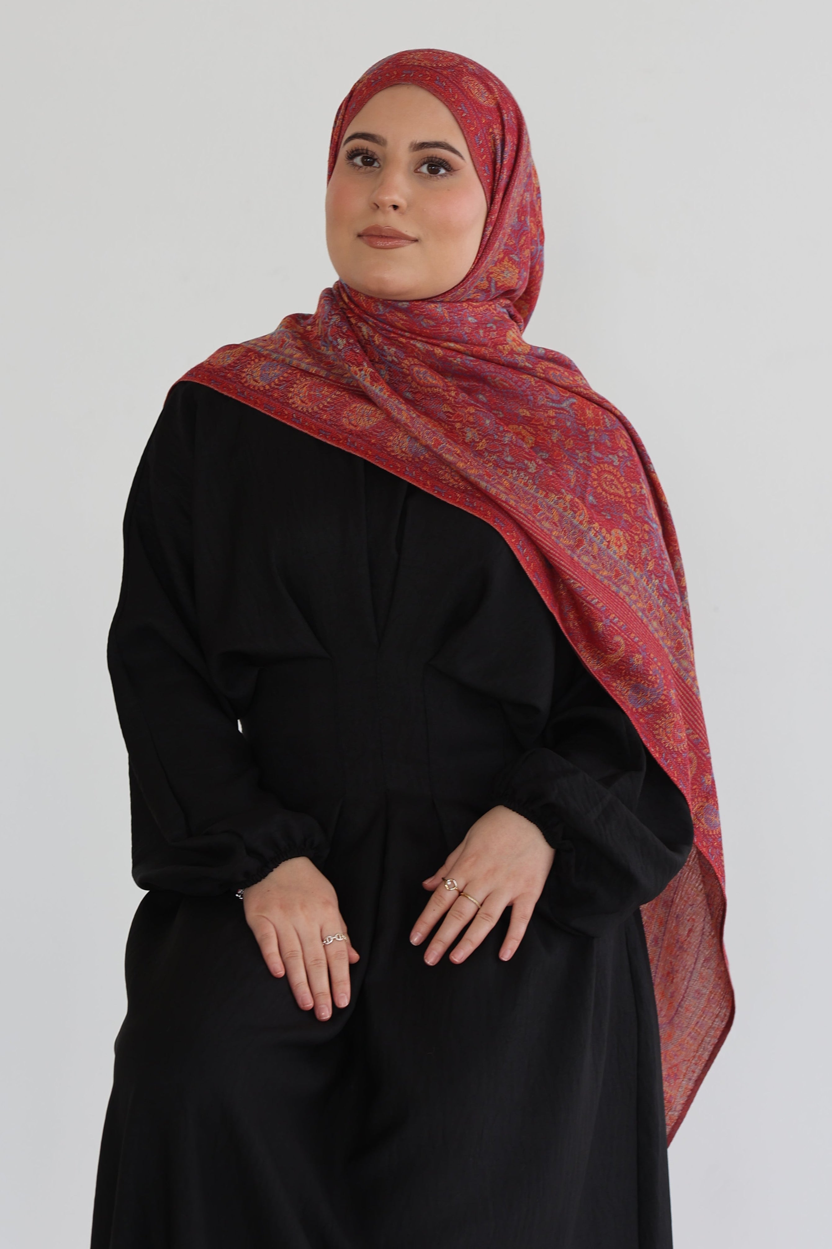 Premium Pashmina in Cherry