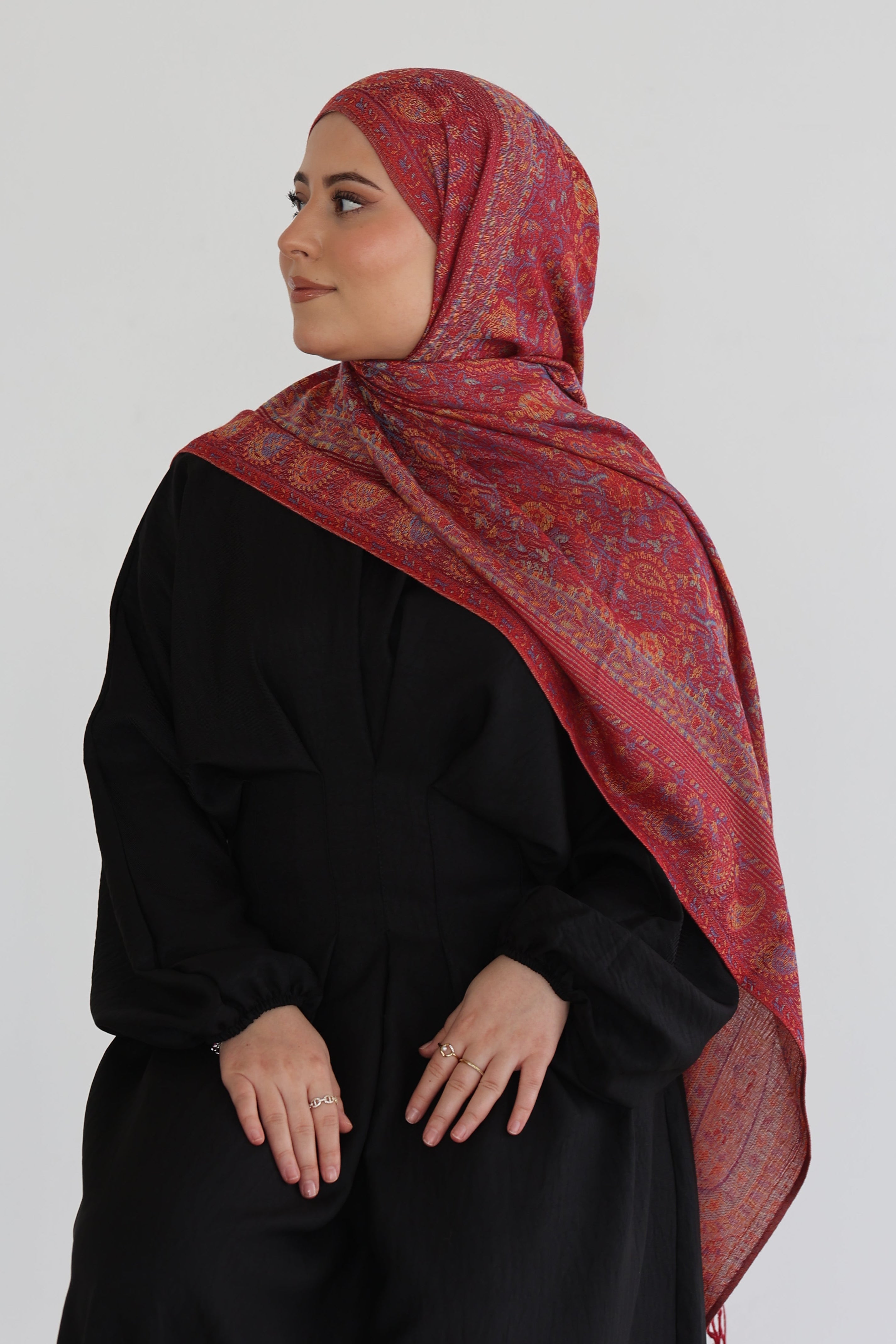 Premium Pashmina in Cherry
