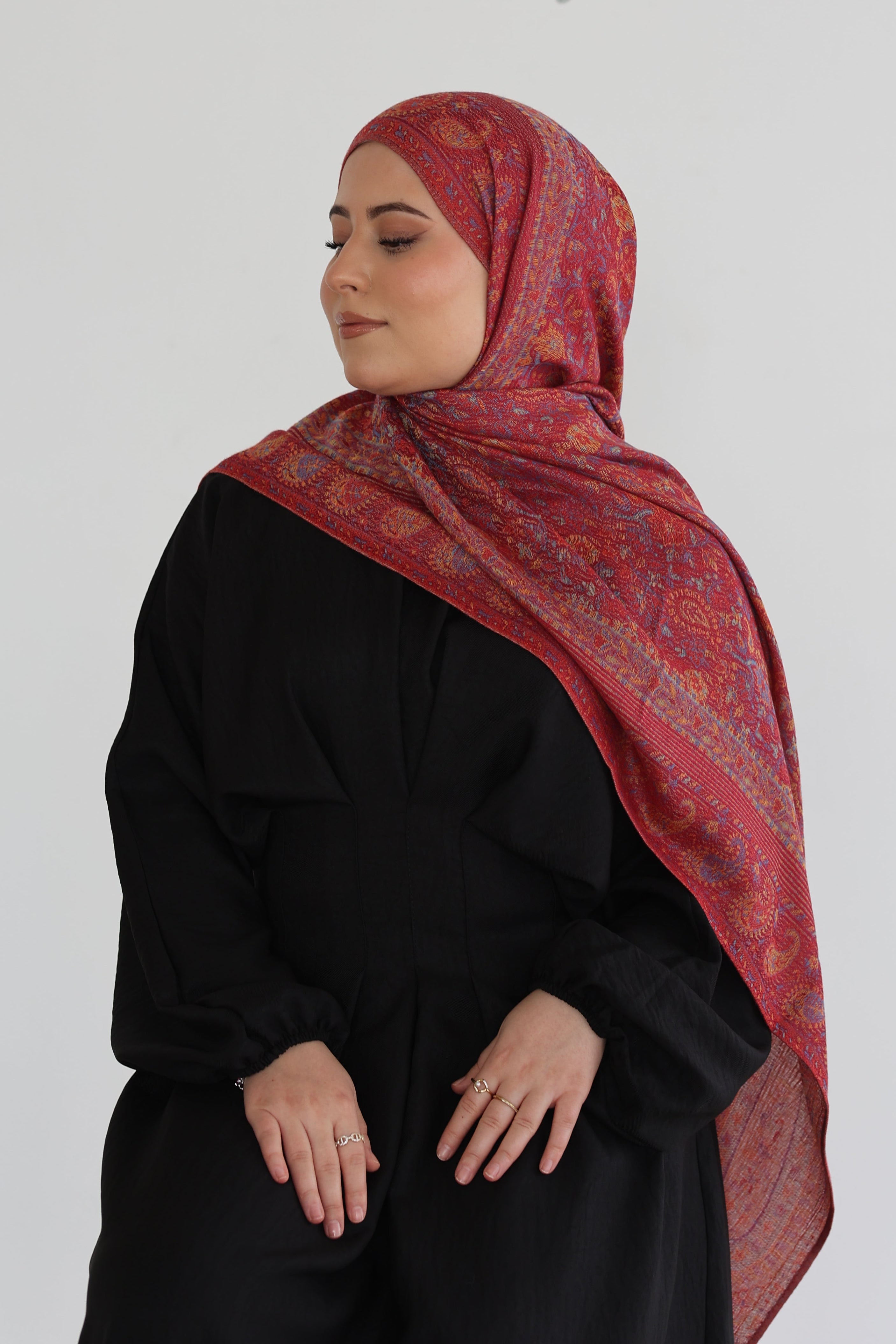 Premium Pashmina in Cherry