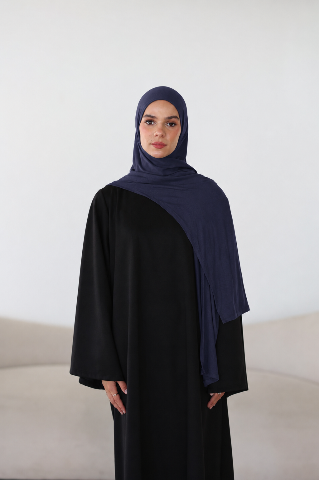 Easy Jersey Hijab in Navy
