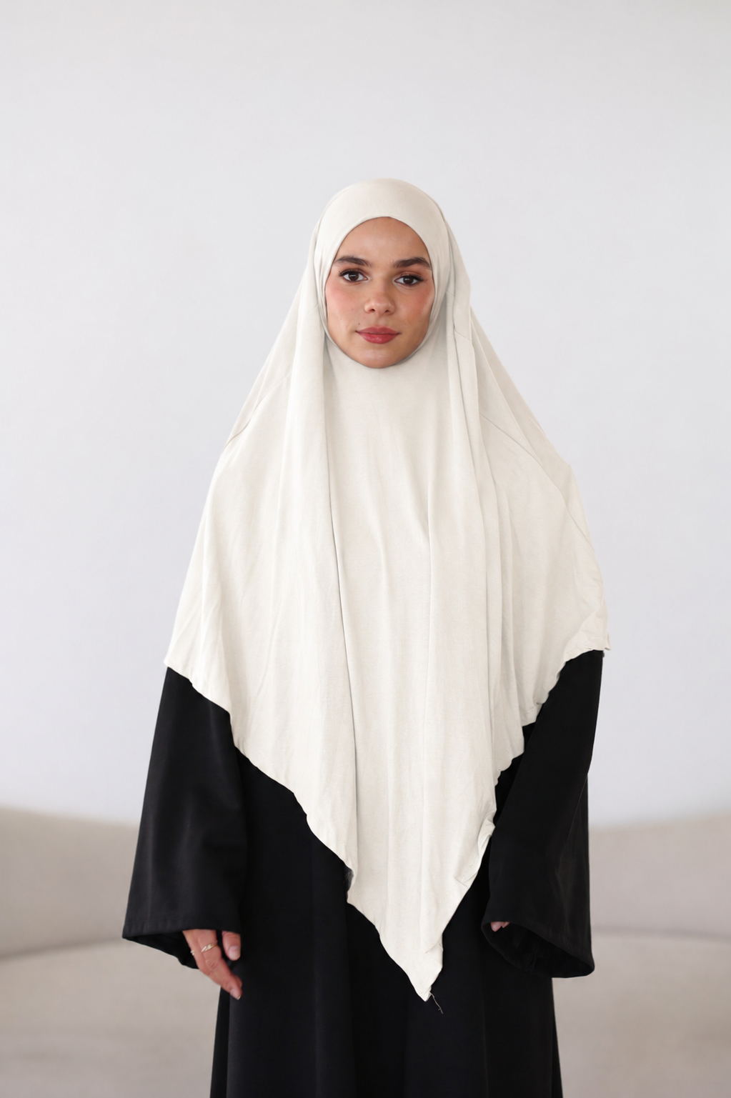 Premium Jersey Khimar in Weiß