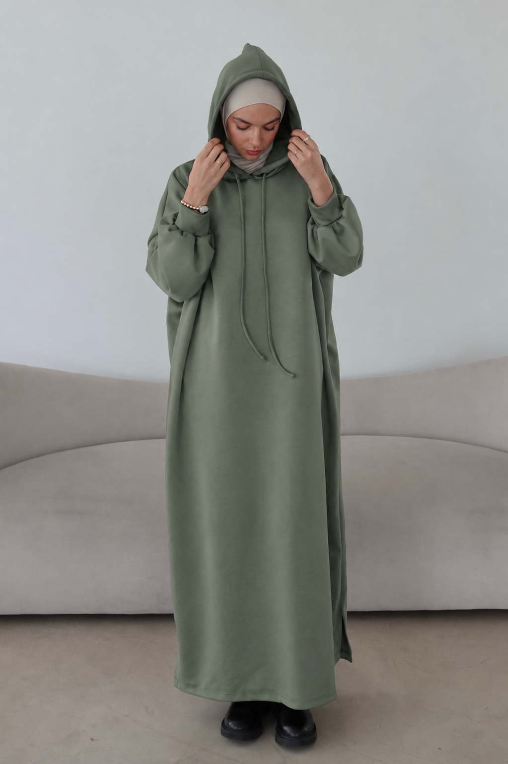 Sweatkleid mit Kapuze