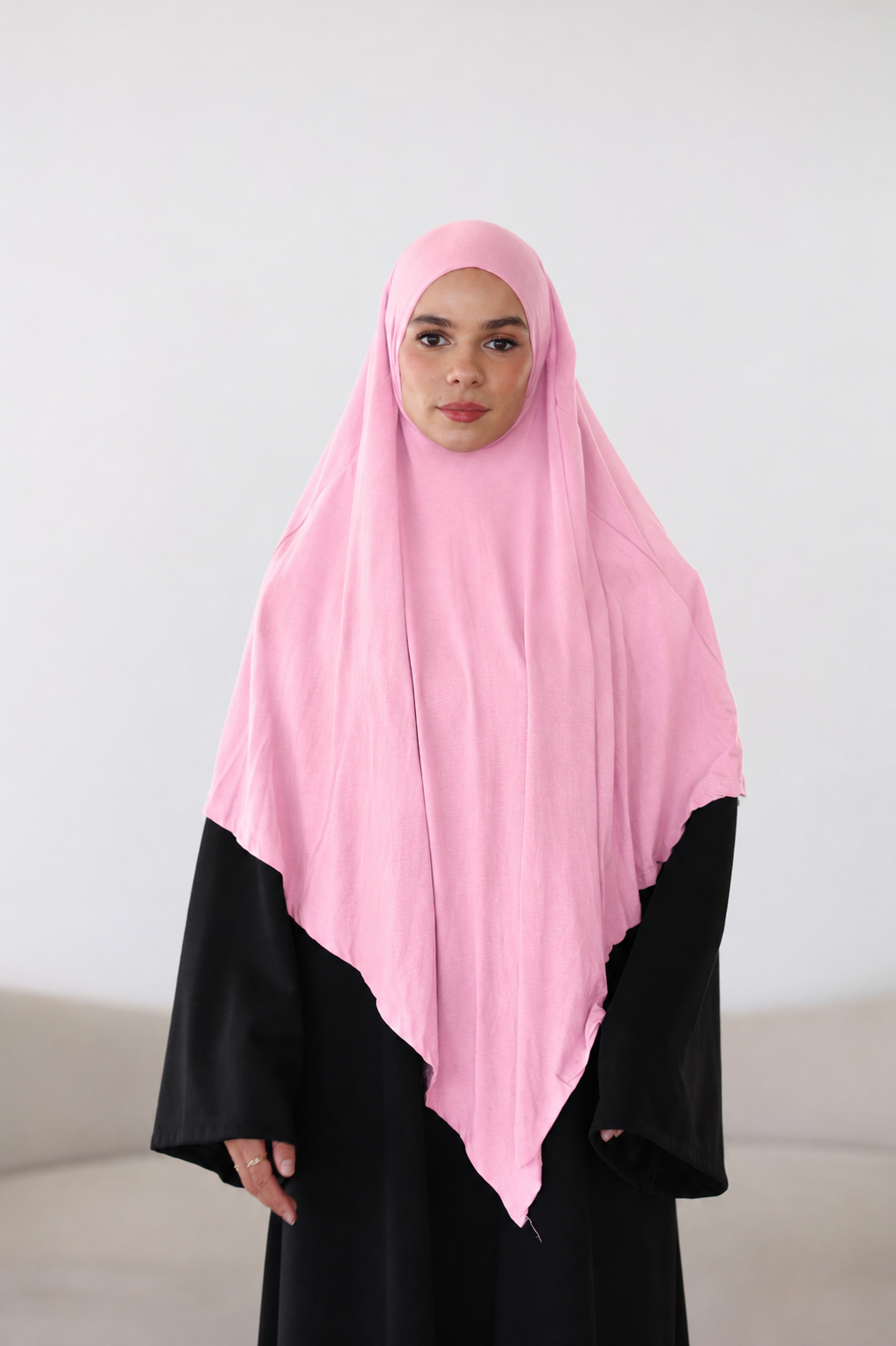 Premium Jersey Khimar in Pink