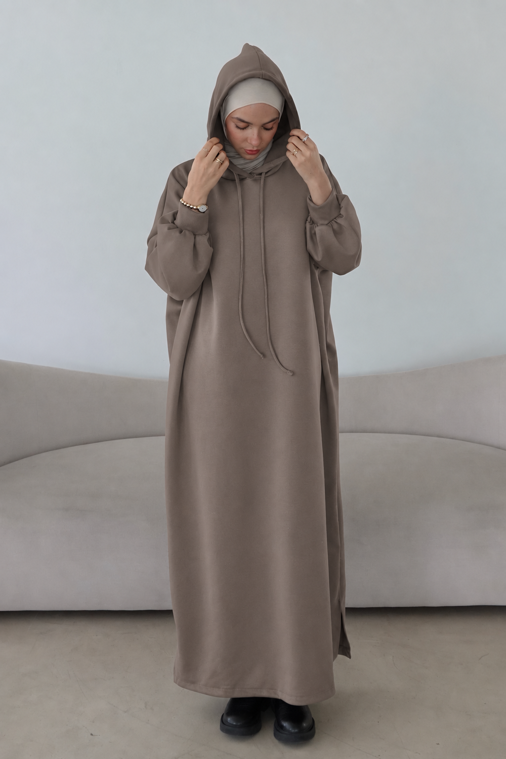 Sweatkleid mit Kapuze