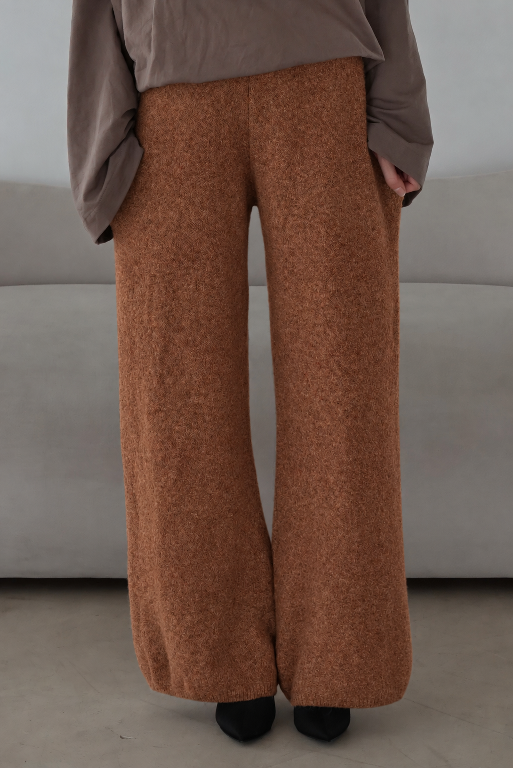 Weite Strickhose