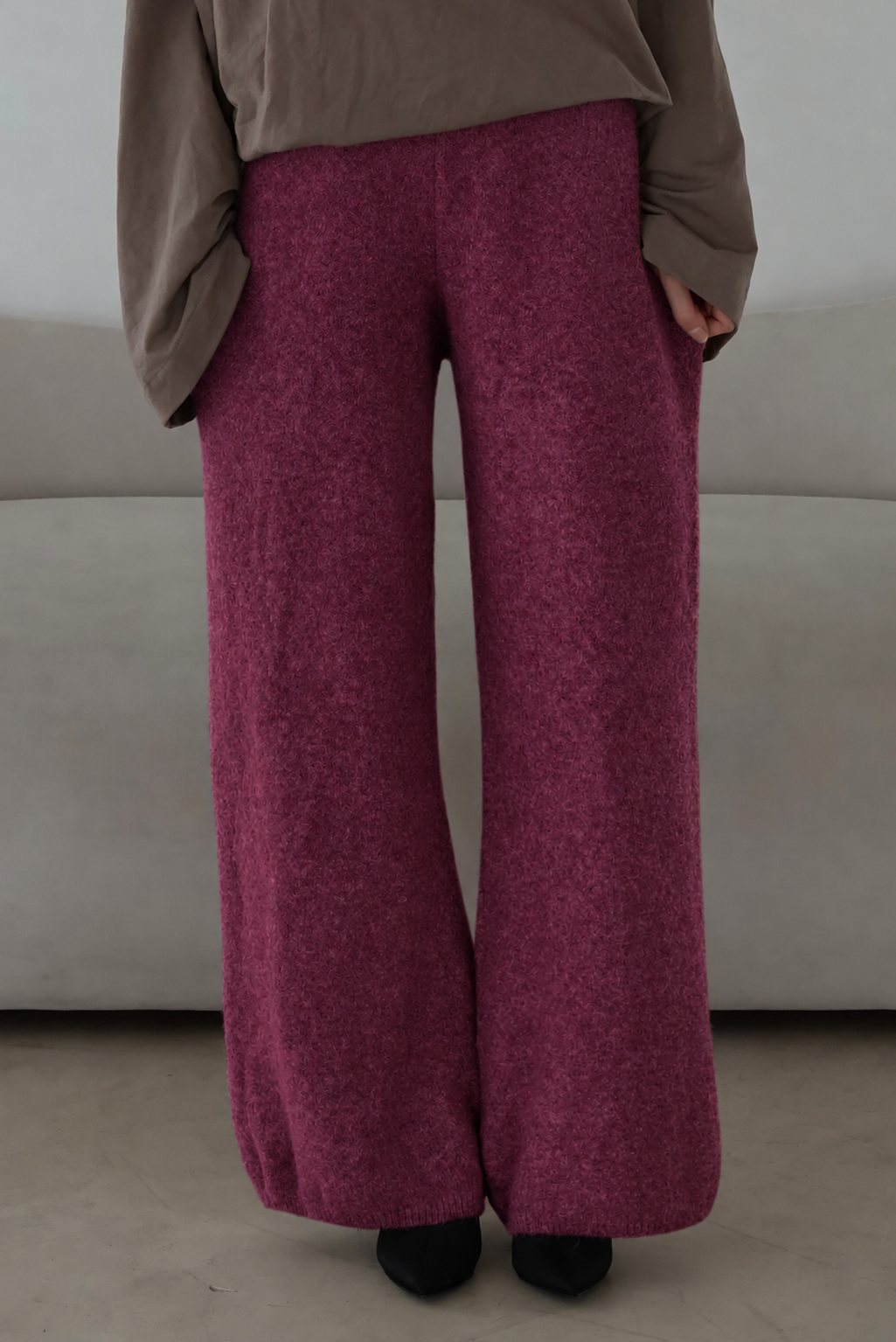 Weite Strickhose
