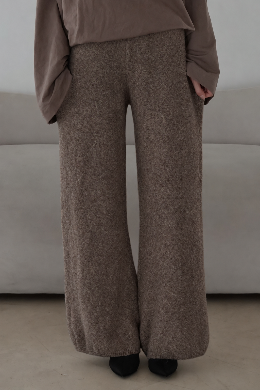 Weite Strickhose
