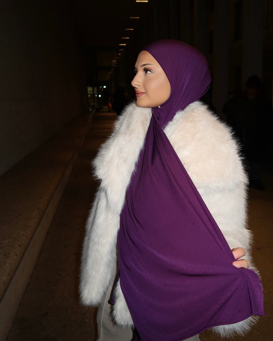 Premium Jersey Hijab - Aubergine