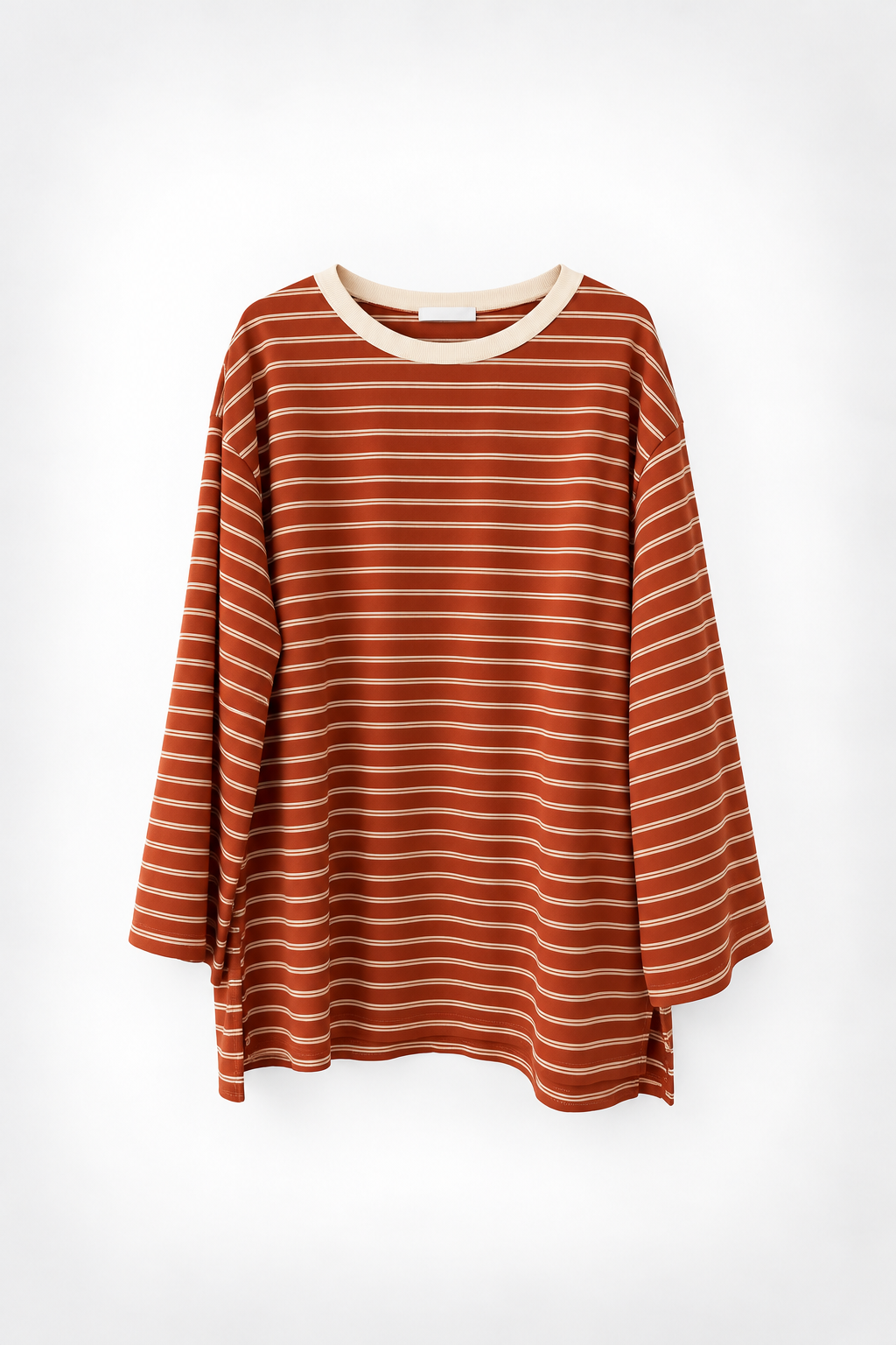 Gestreiftes Langarmshirt in langer Passform