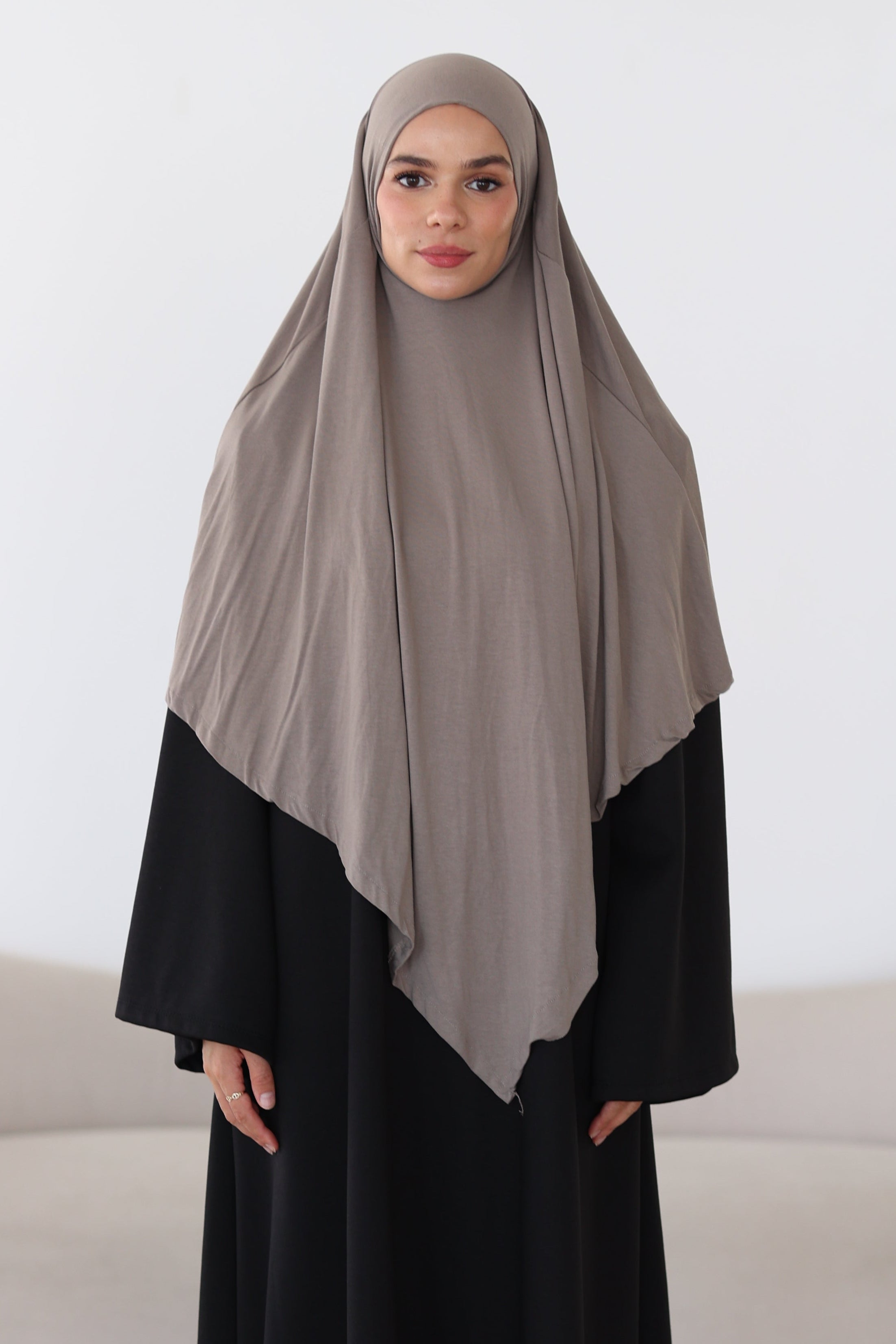 Premium Jersey Khimar in Mocha