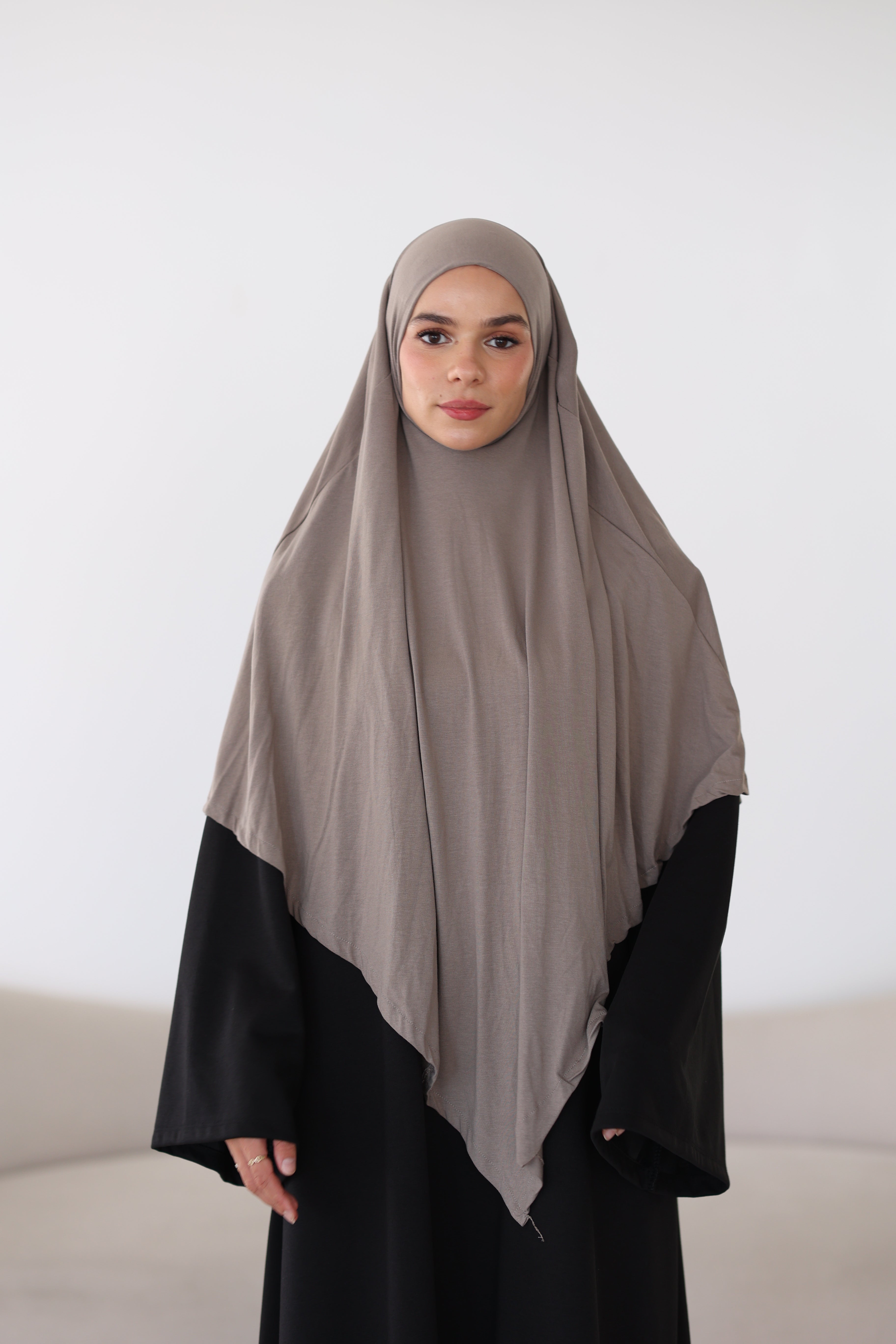 Premium Jersey Khimar in Mocha