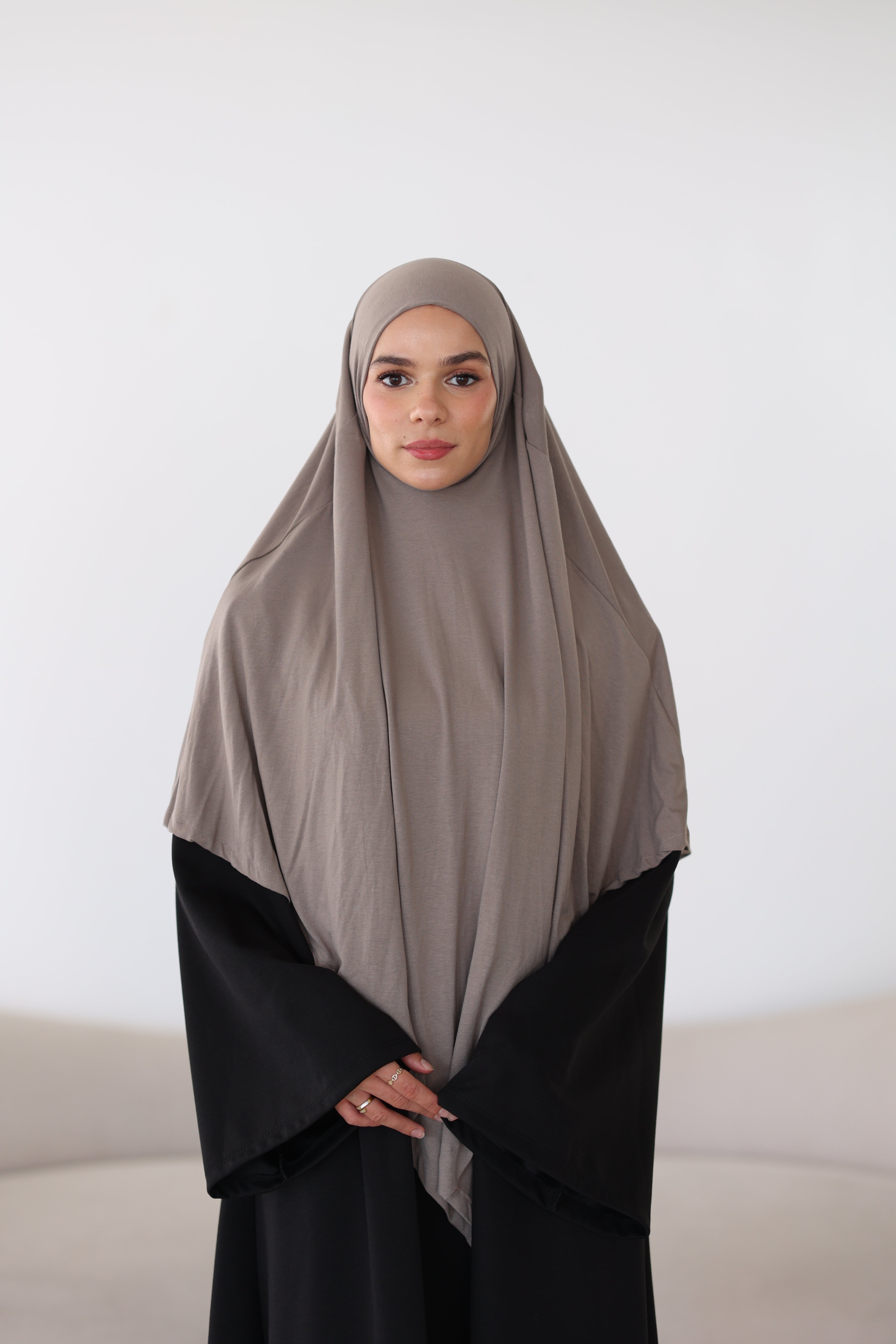 Premium Jersey Khimar in Mocha