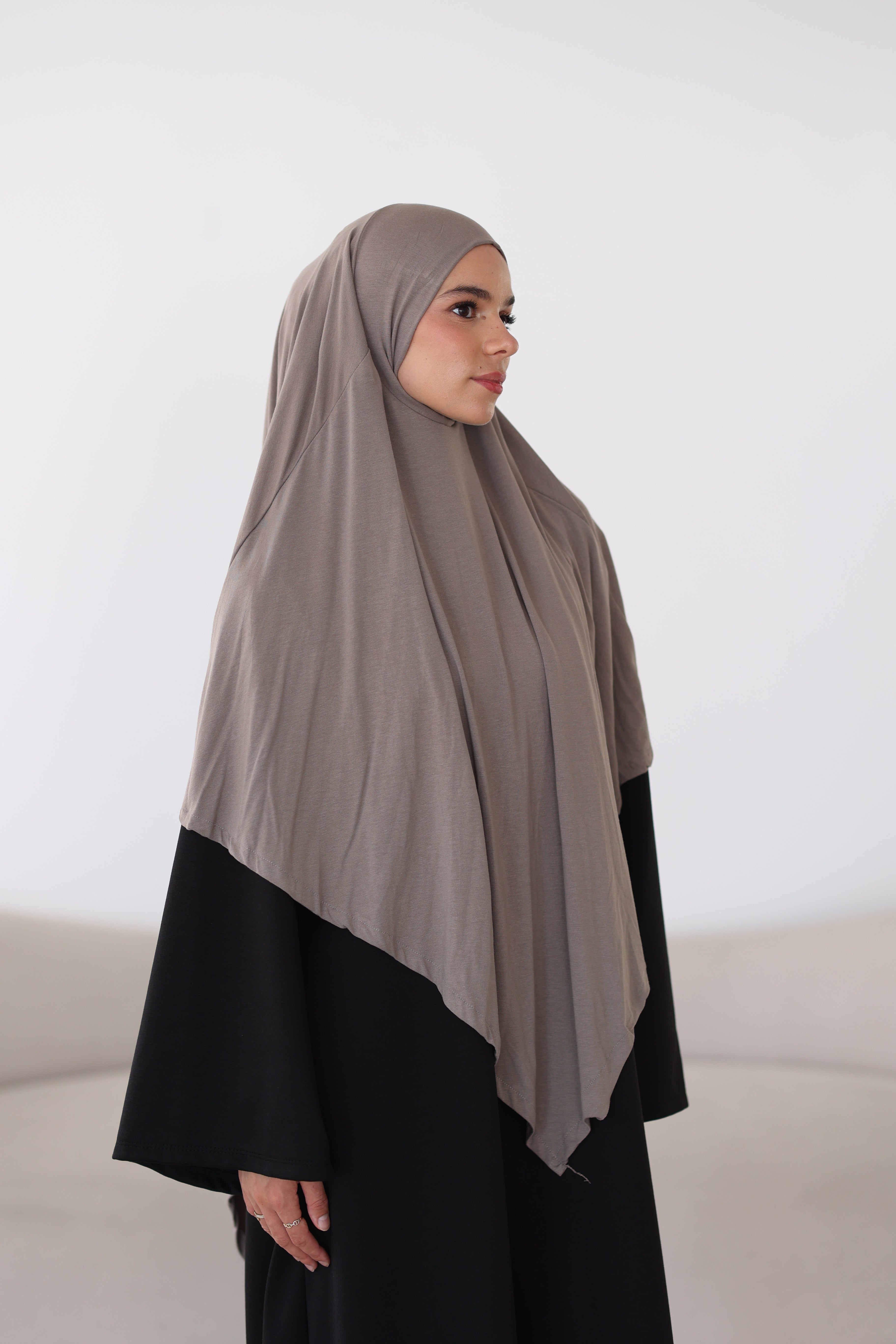 Premium Jersey Khimar in Mocha