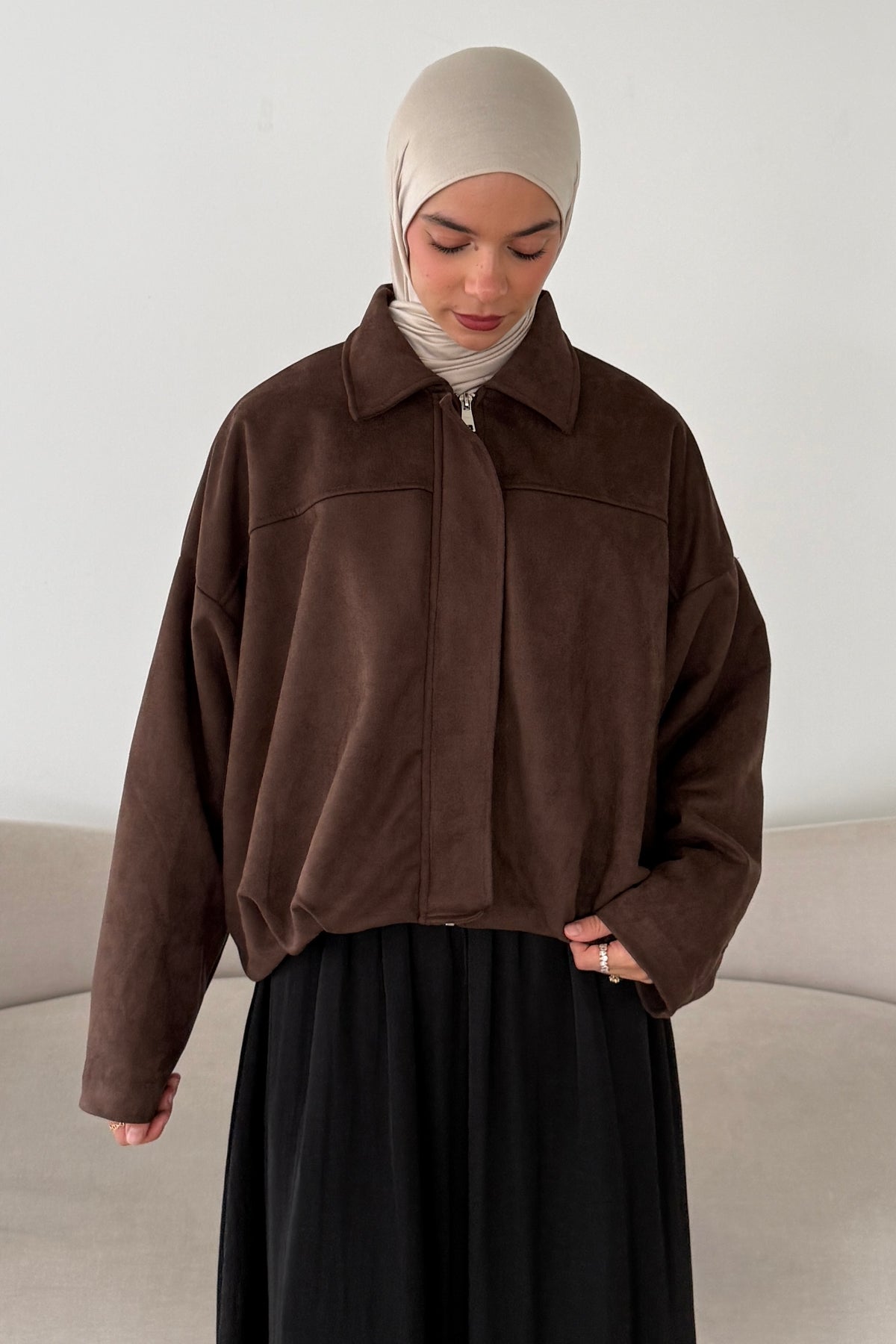 Bomberjacke Wildlederoptik