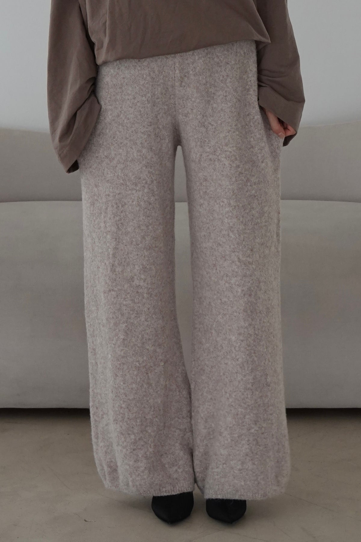 Weite Strickhose