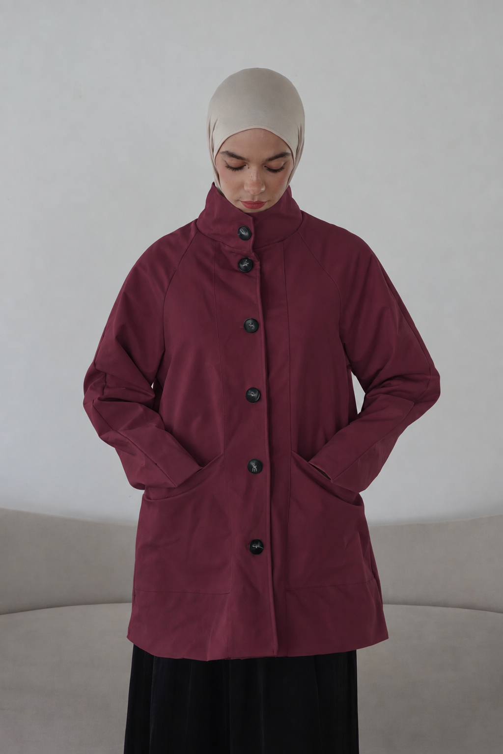 Übergangsjacke mit Stehkragen