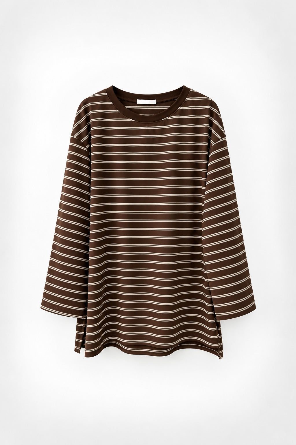 Gestreiftes Langarmshirt in langer Passform