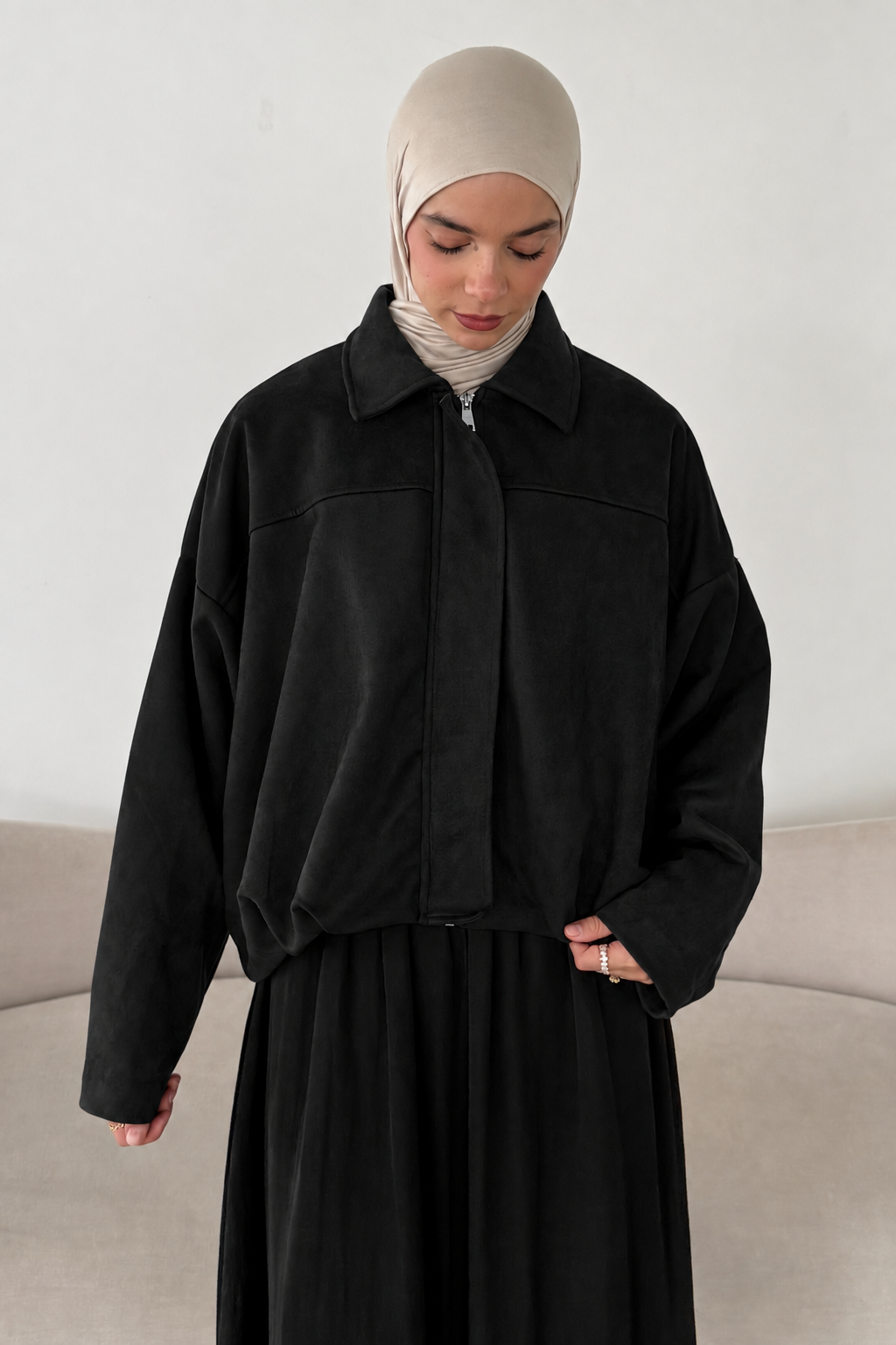 Bomberjacke Wildlederoptik