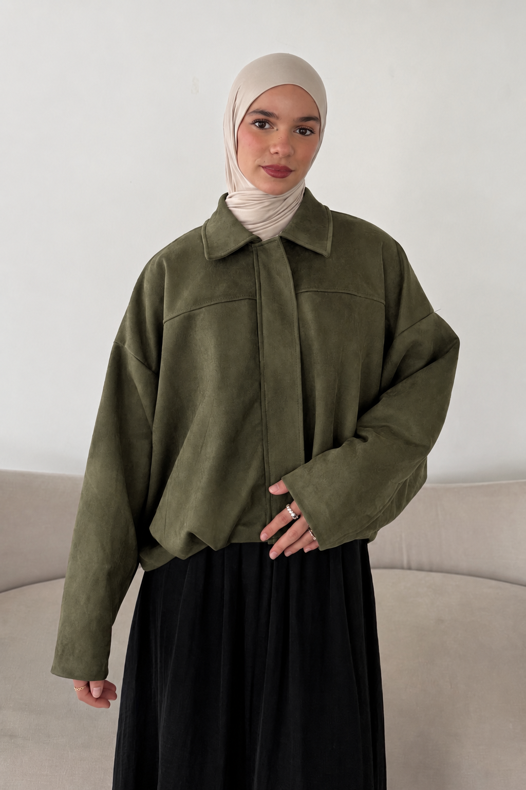 Bomberjacke Wildlederoptik