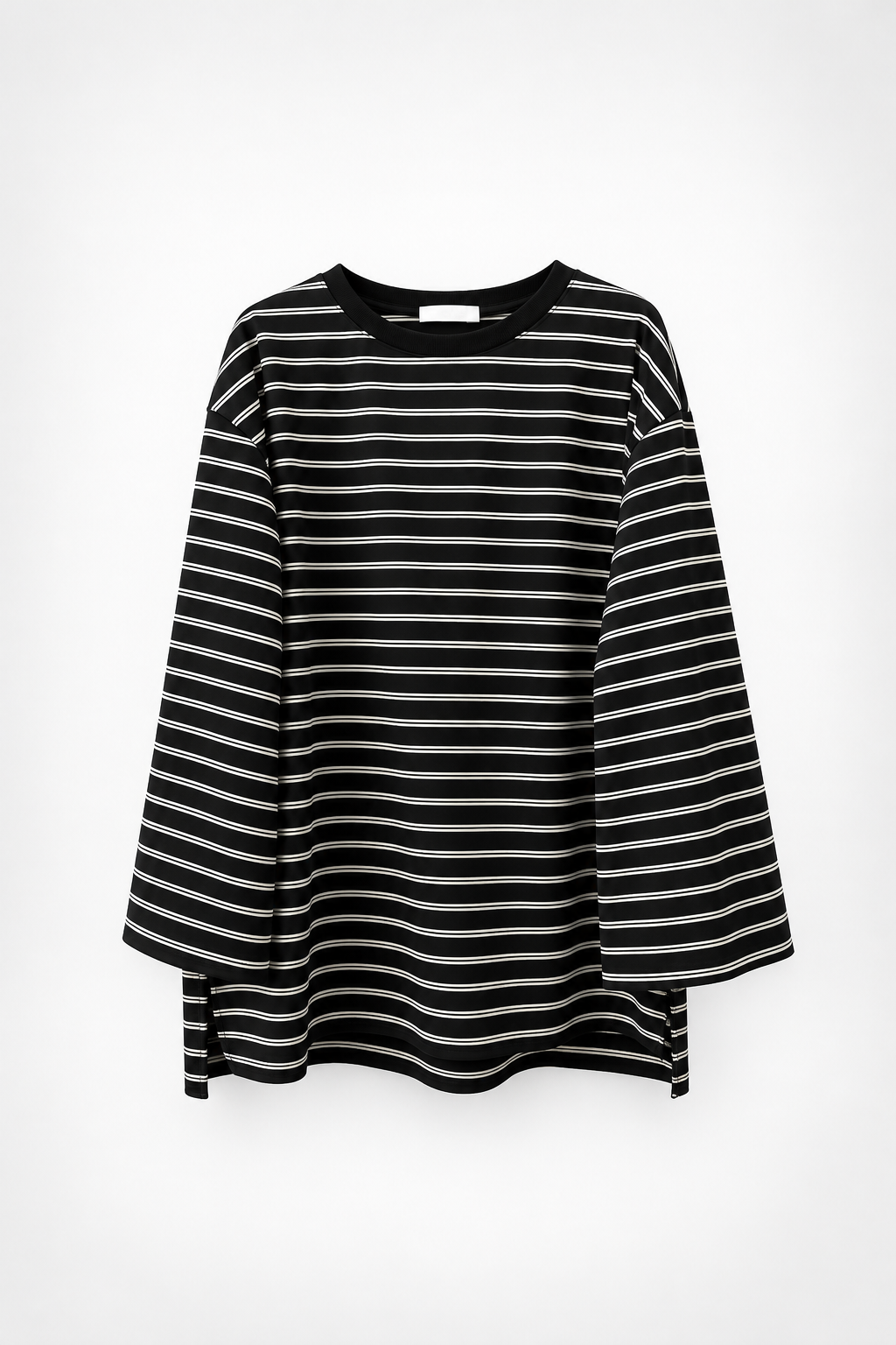 Gestreiftes Langarmshirt in langer Passform