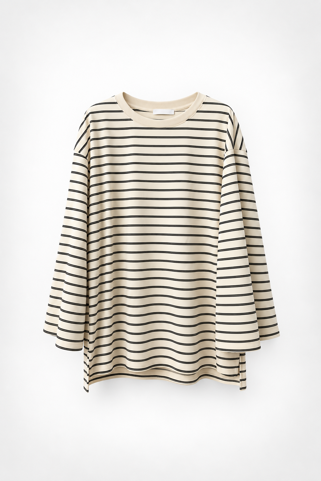 Gestreiftes Langarmshirt in langer Passform