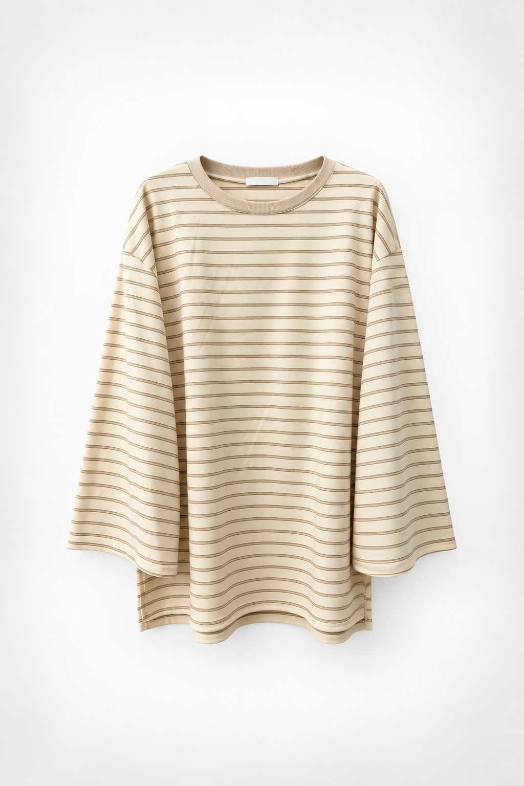 Gestreiftes Langarmshirt in langer Passform