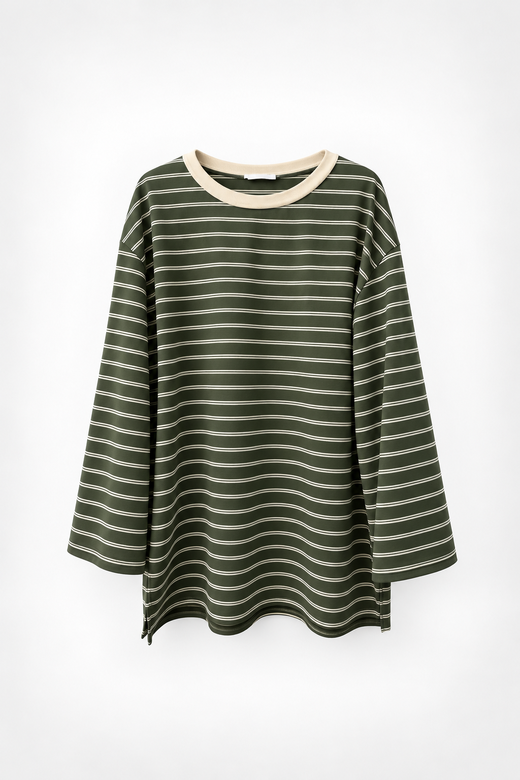 Gestreiftes Langarmshirt in langer Passform
