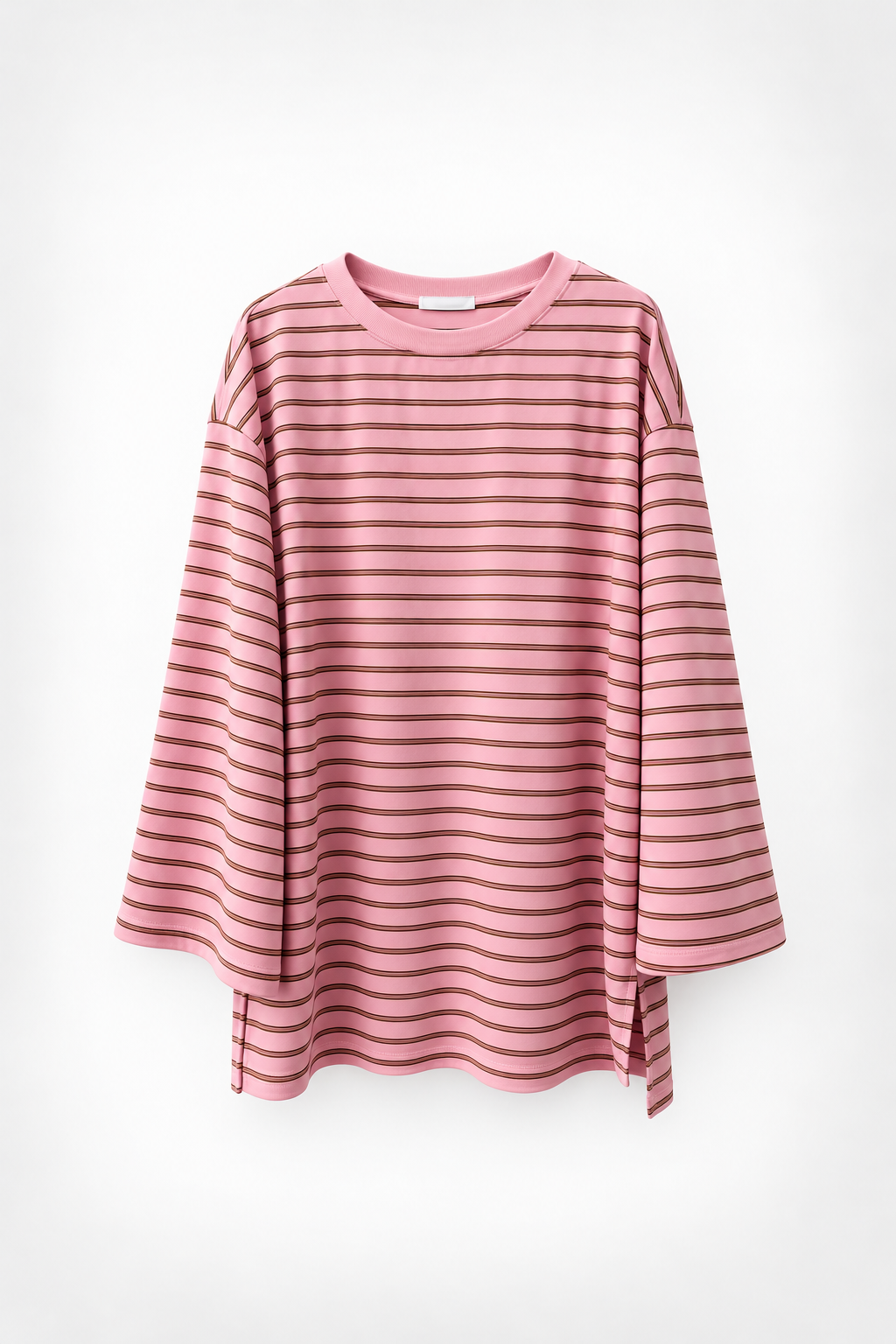 Gestreiftes Langarmshirt in langer Passform