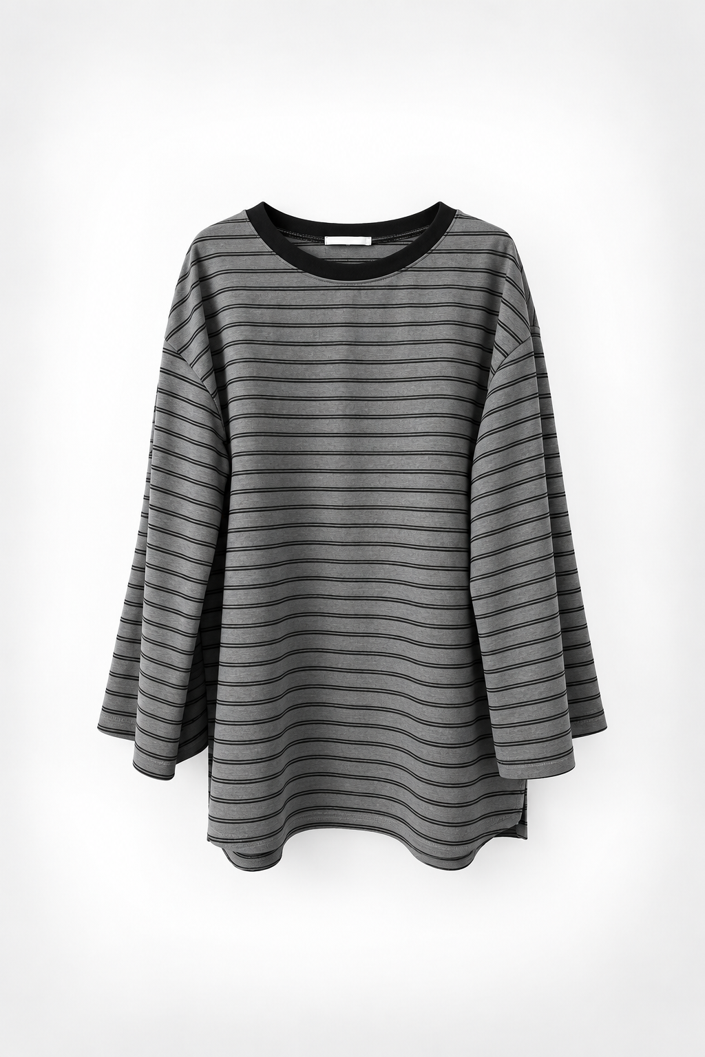 Gestreiftes Langarmshirt in langer Passform