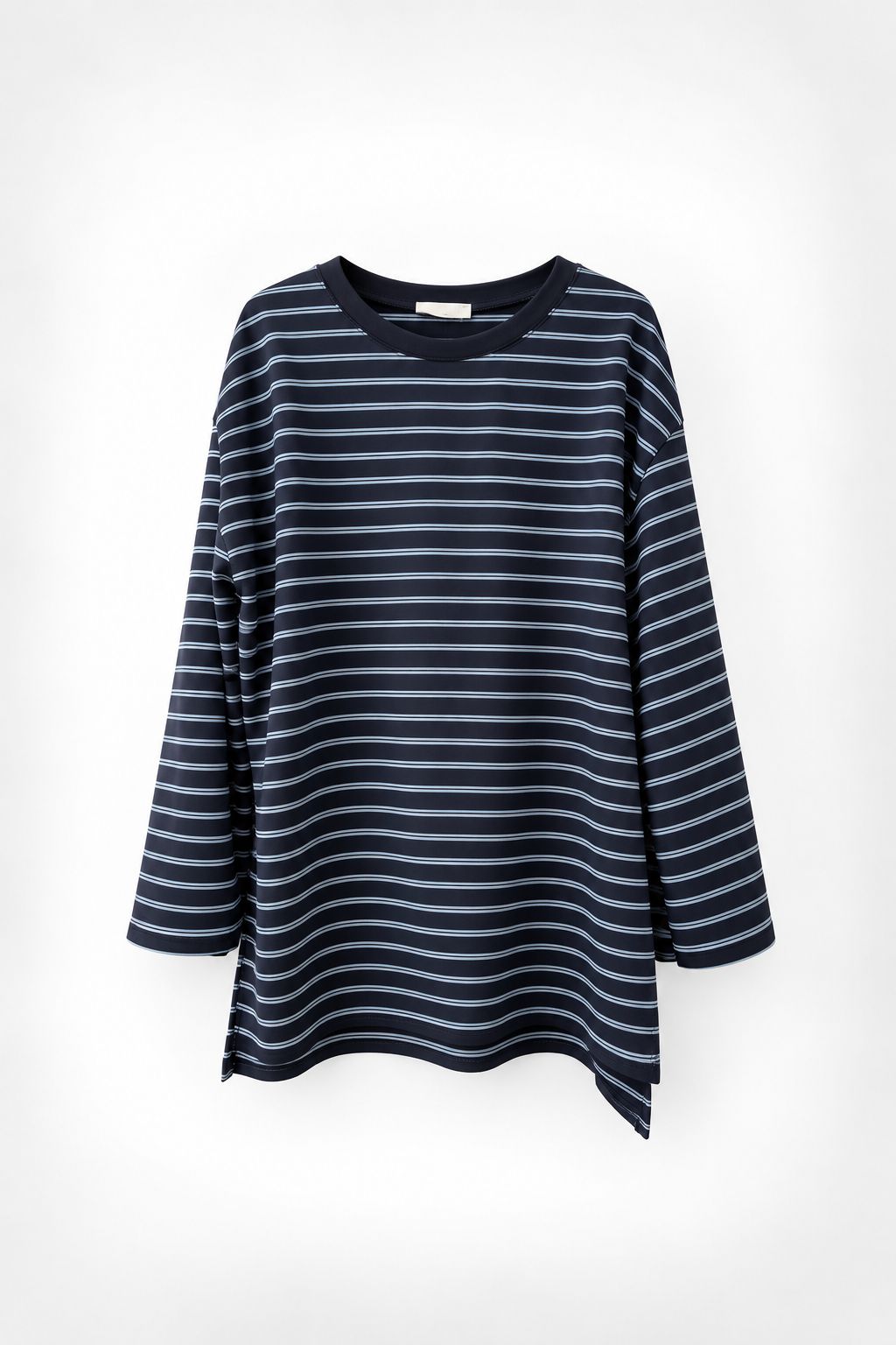 Gestreiftes Langarmshirt in langer Passform