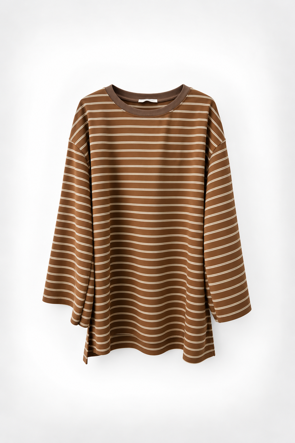Gestreiftes Langarmshirt in langer Passform