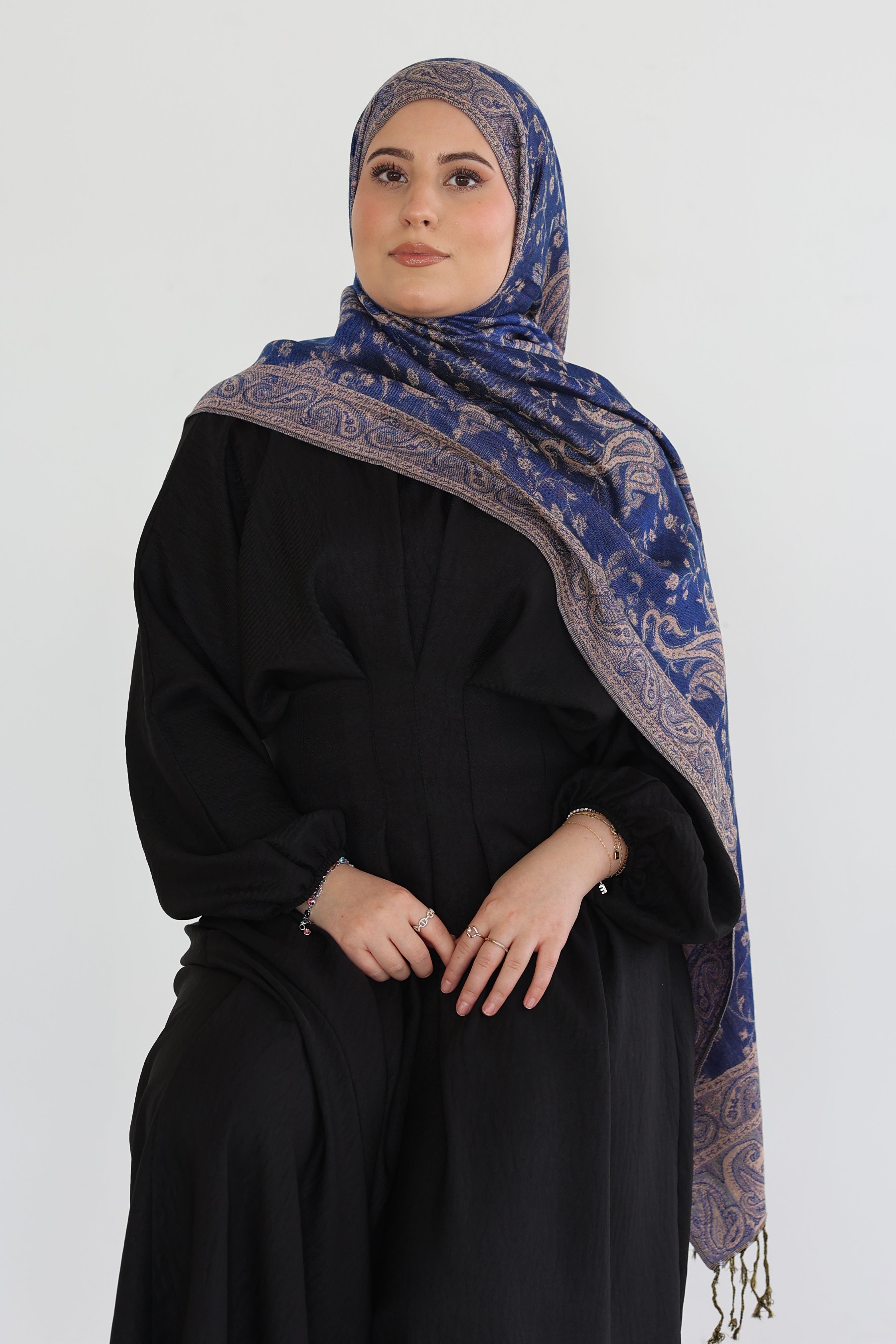 Premium Pashmina in Blueberry