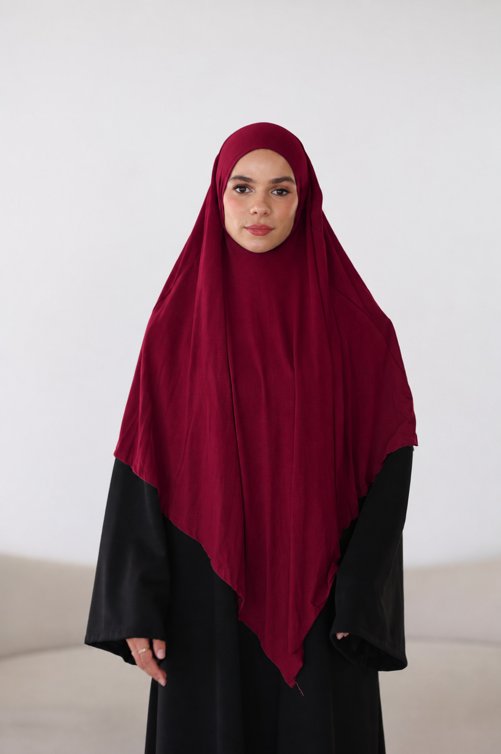 Premium Jersey Khimar in Bordeaux