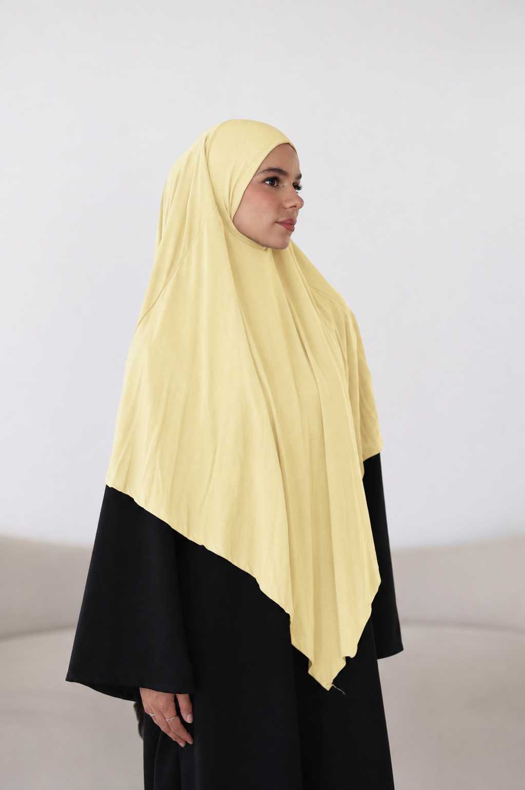 Premium Jersey Khimar in Gelb